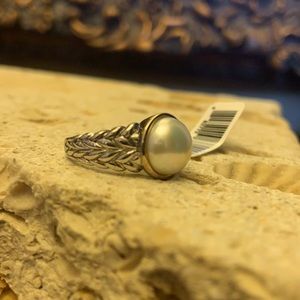 Cultured Pearl Set In Sterling Silver & 14k Gold